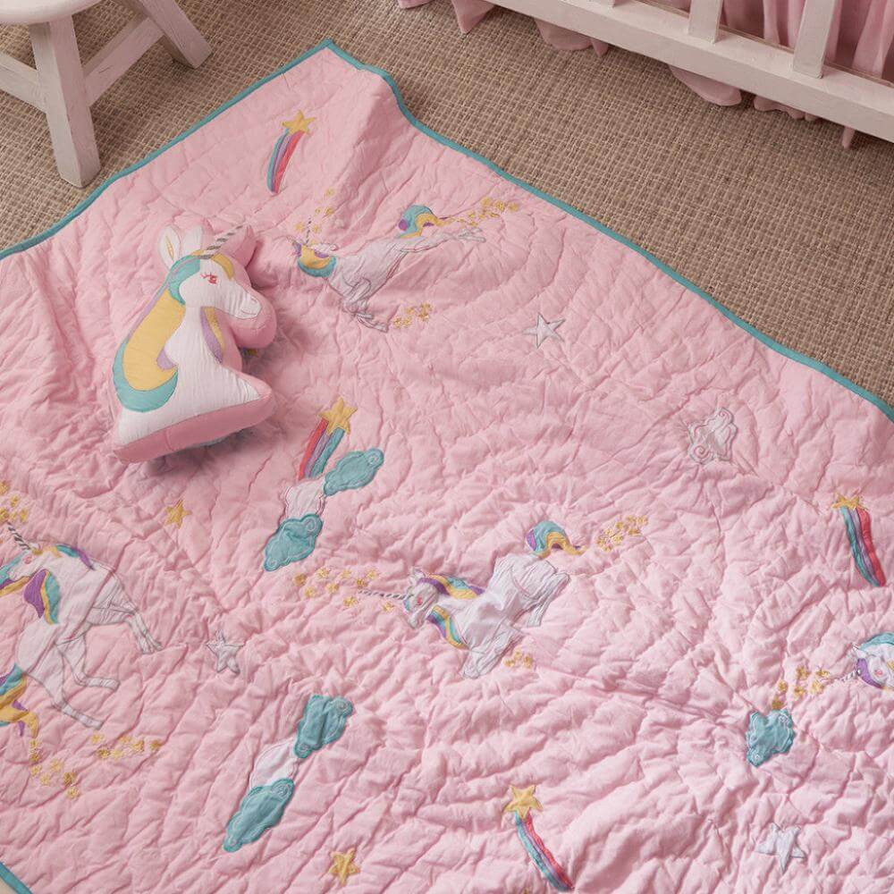 Little West Street Personalized Unicorn Quilt