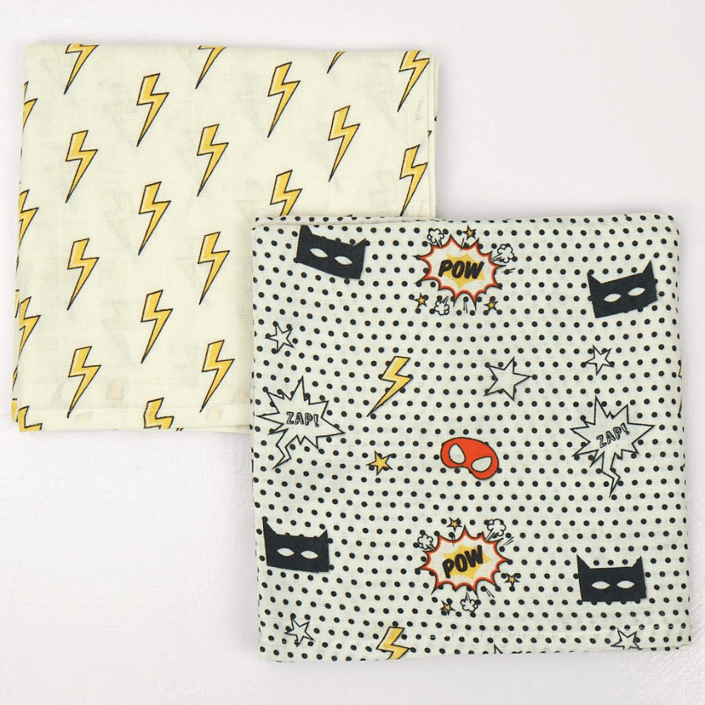Little West Street Superhero Organic Swaddle Set