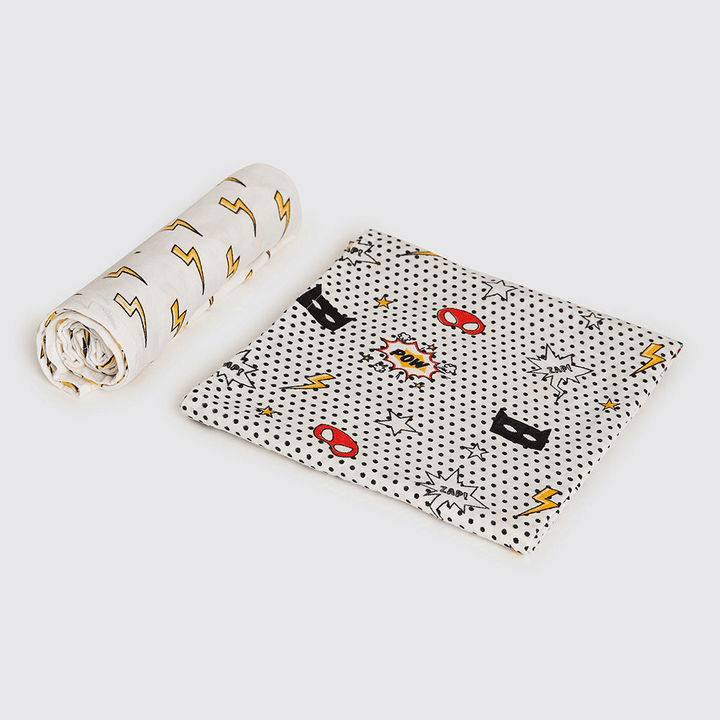 Little West Street Superhero Organic Swaddle Set