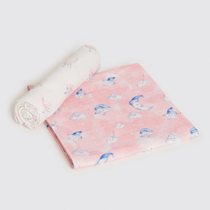 Little West Street Celestial Pink Organic Swaddle Set
