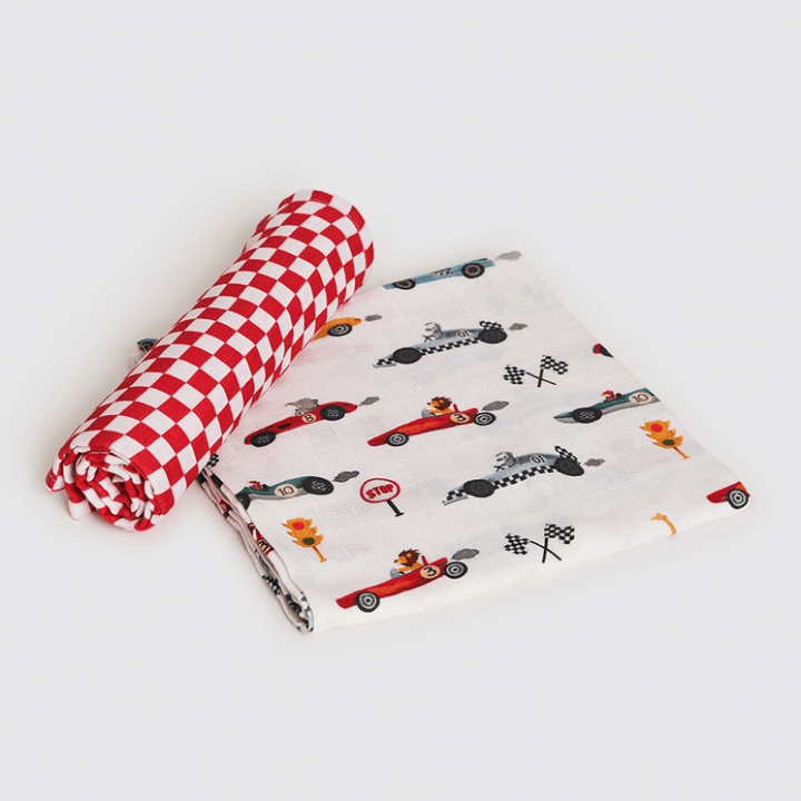 Little West Street Racing Cars Organic Swaddle Set