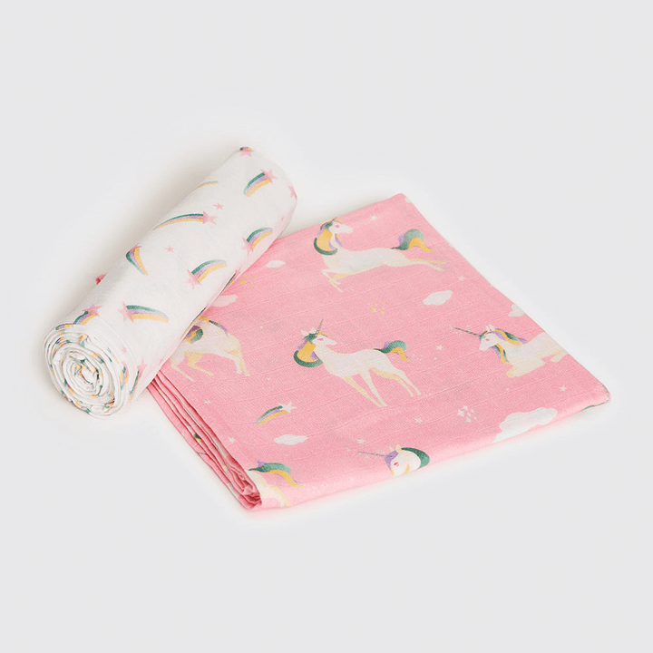 Little West Street Unicorn Organic Swaddle Set