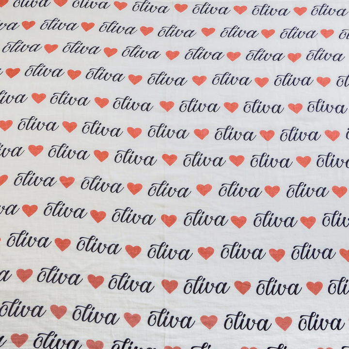 Little West Street Personalized Organic Heart Swaddle