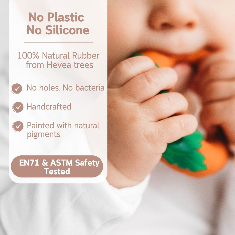 Oli &amp; Carol Cathy The Carrot Natural Rubber Teether