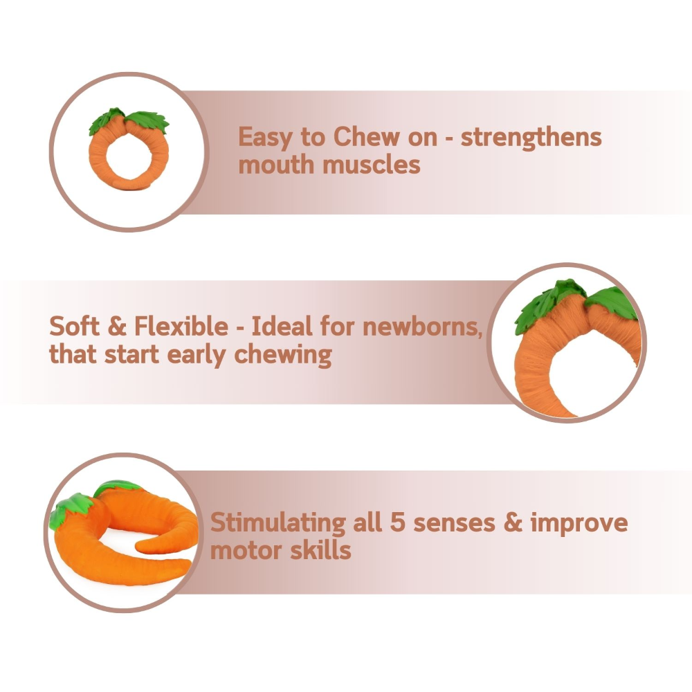 Oli &amp; Carol Cathy The Carrot Natural Rubber Teether