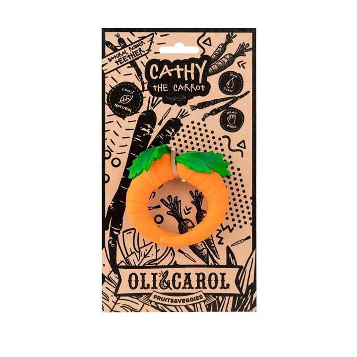Oli &amp; Carol Cathy The Carrot Natural Rubber Teether