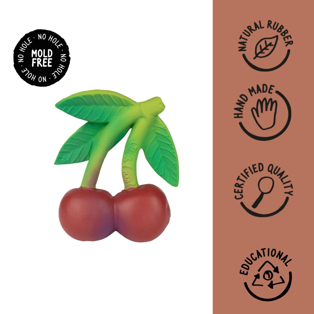 Oli & Carol Mery The Cherry Natural Rubber Teether