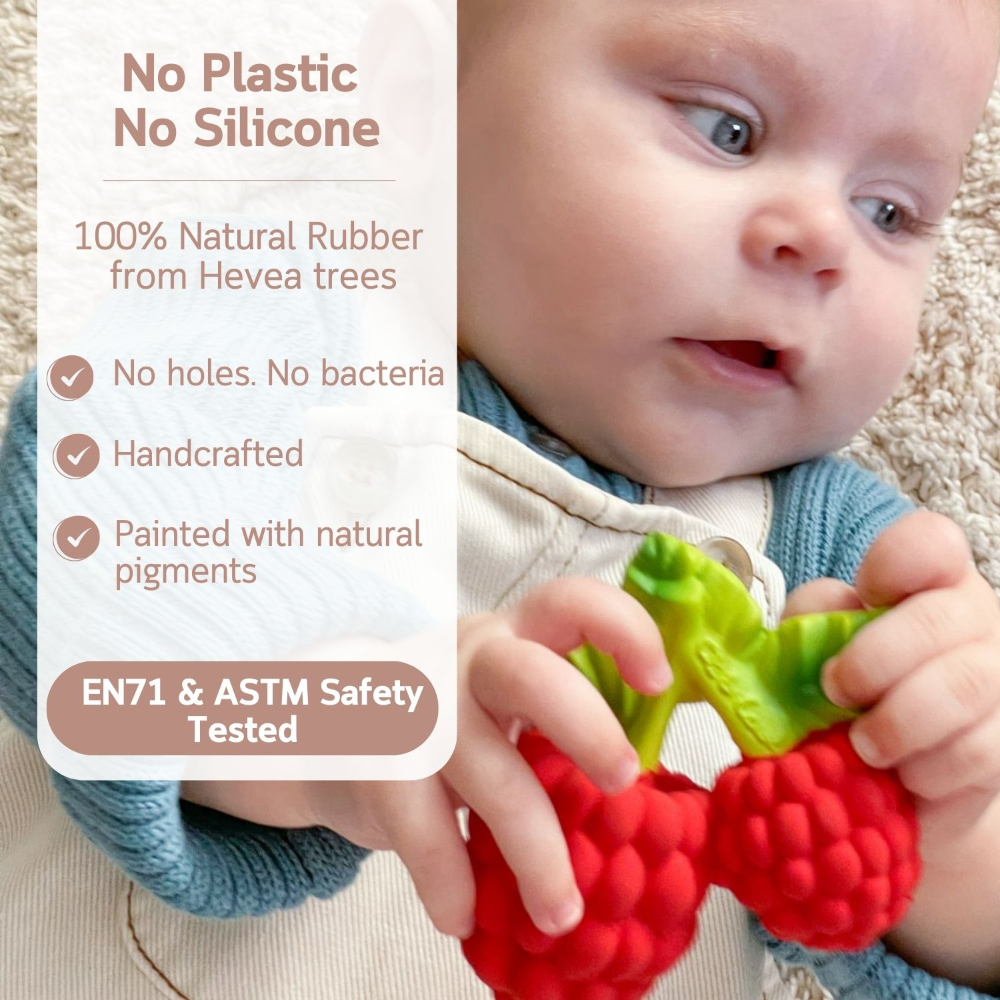 Oli & Carol Valery The Raspberry Natural Rubber Teether