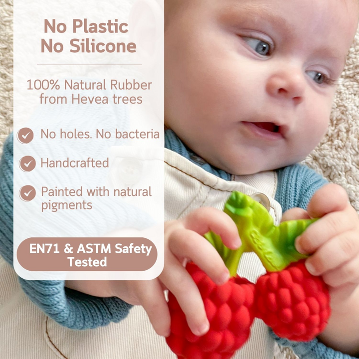 Oli &amp; Carol Valery The Raspberry Natural Rubber Teether