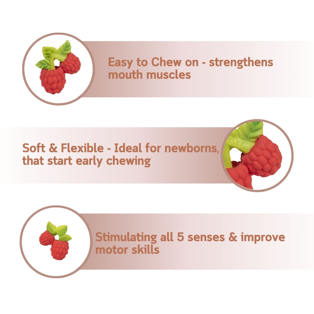 Oli &amp; Carol Valery The Raspberry Natural Rubber Teether
