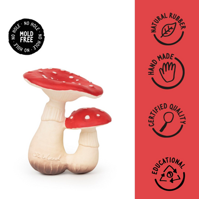 Oli & Carol Spot The Mushroom Natural Rubber Teether