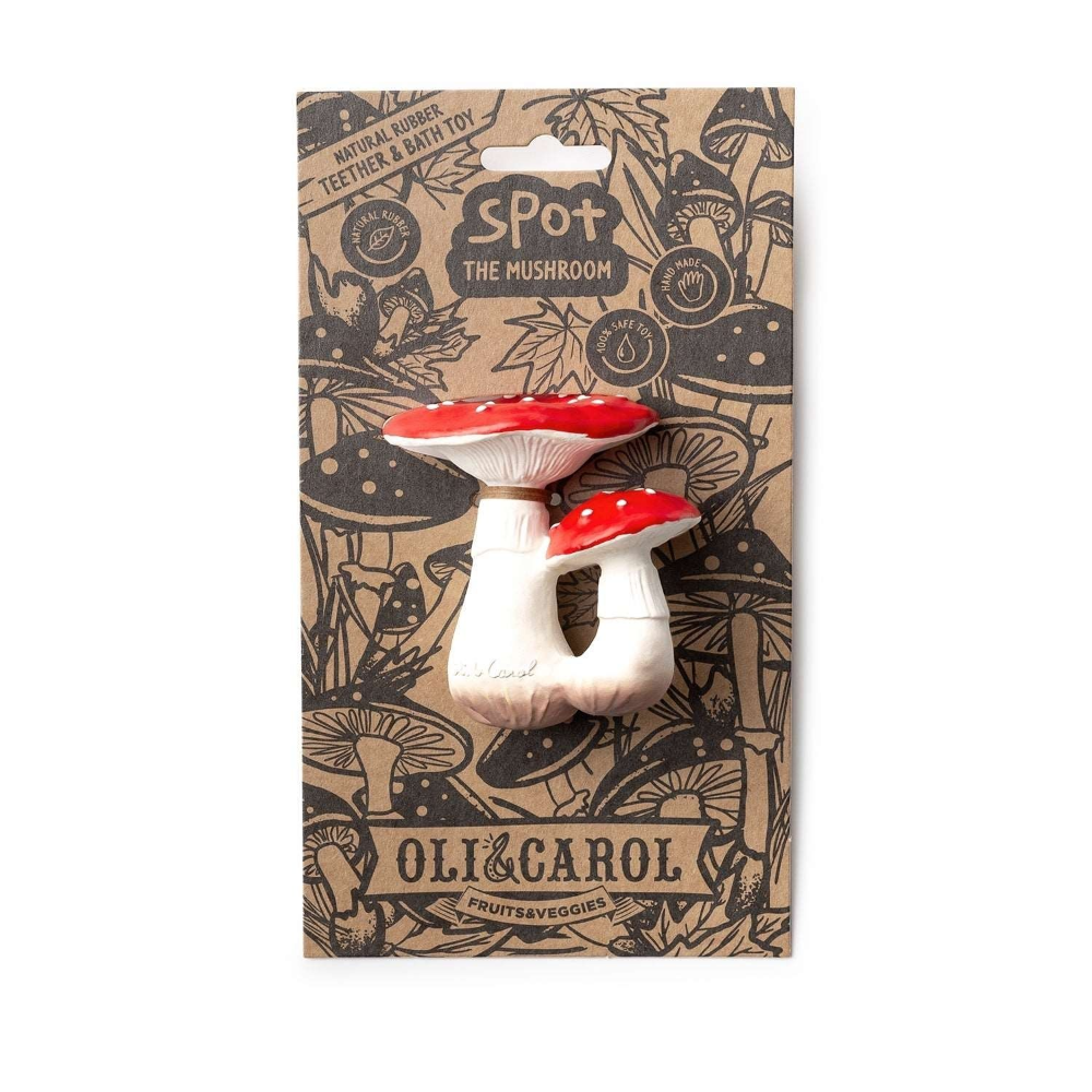 Oli &amp; Carol Spot The Mushroom Natural Rubber Teether