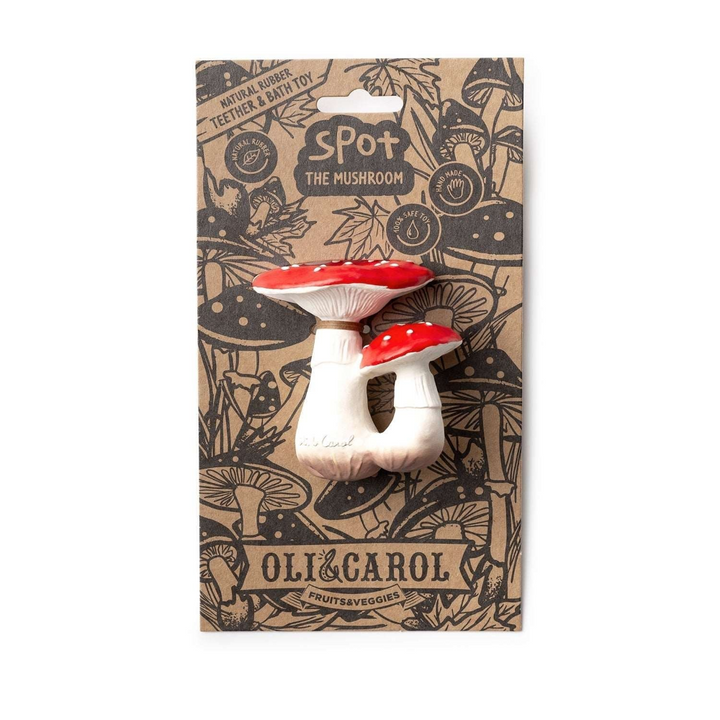 Oli &amp; Carol Spot The Mushroom Natural Rubber Teether