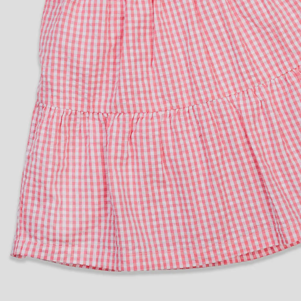 Tiny Twig Berry Gingham Layered Dress Puff Sleeve