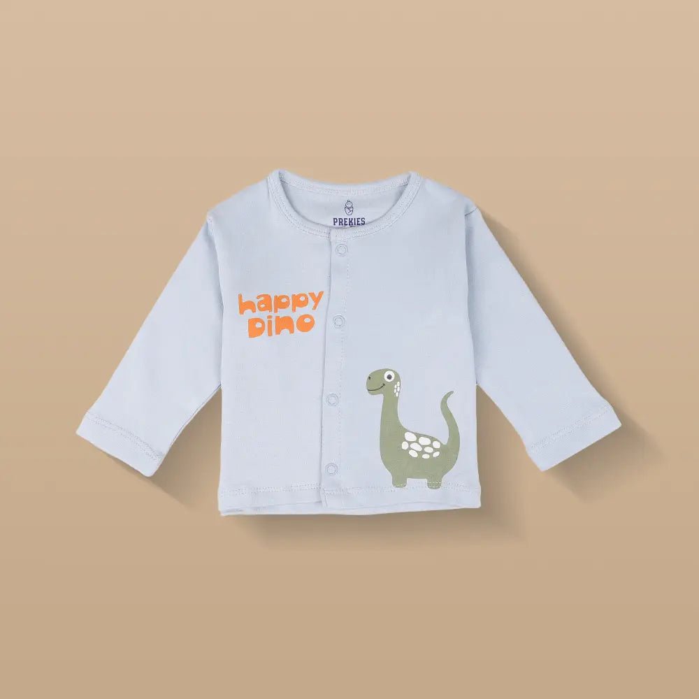 Prekies Cotton Jhablas Dino Print - Green &amp; Blue (Set of 3)