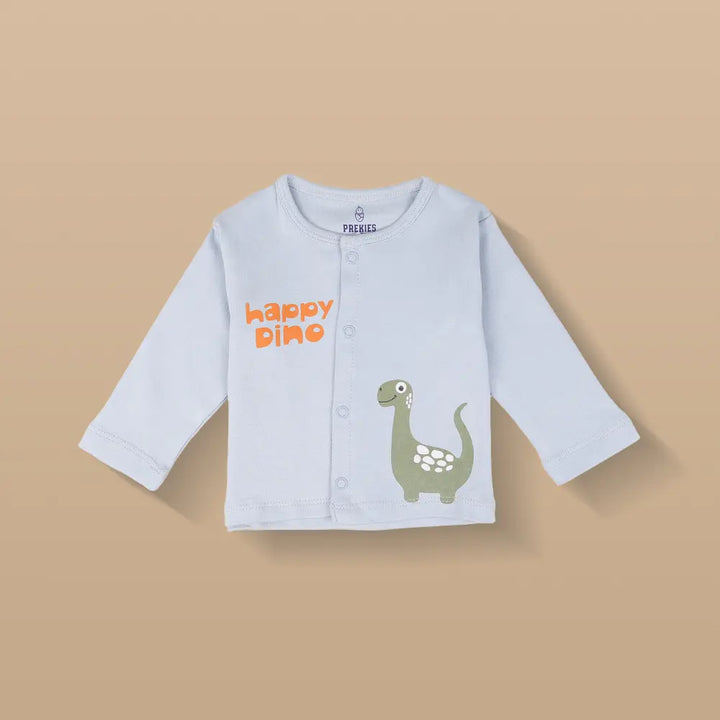 Prekies Cotton Jhablas Dino Print - Green &amp; Blue (Set of 3)