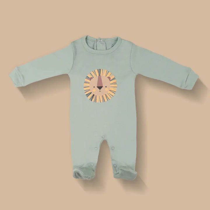 Prekies Newborn Cotton Sleepsuits Lion Print - Multi (Set of 3)