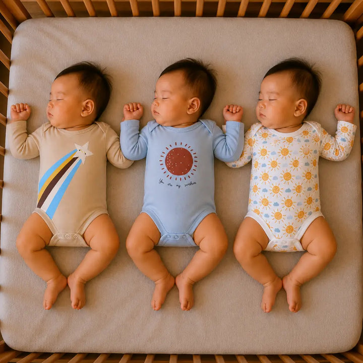 Prekies Cotton Onesies Rainbow Print - Multi (Set of 3)