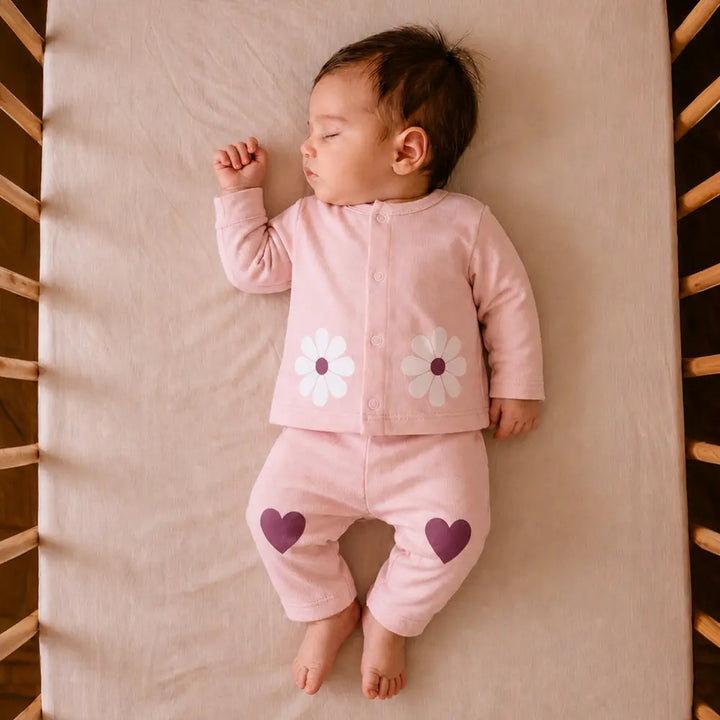 Prekies Newborn Clothing Set Flower Print - Pink