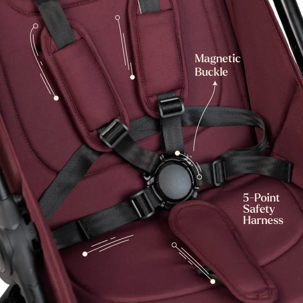 Loopie Hop Stroller - Maroon Mulberry