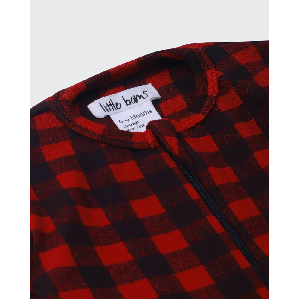 Littlebams Sleepsuits in Ghingam Checks