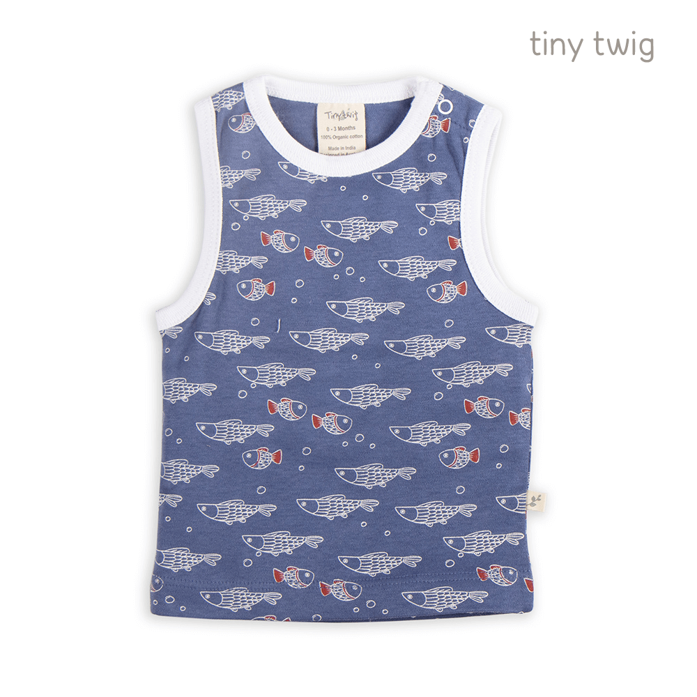 Tiny Twig Singlet Set Little Fish