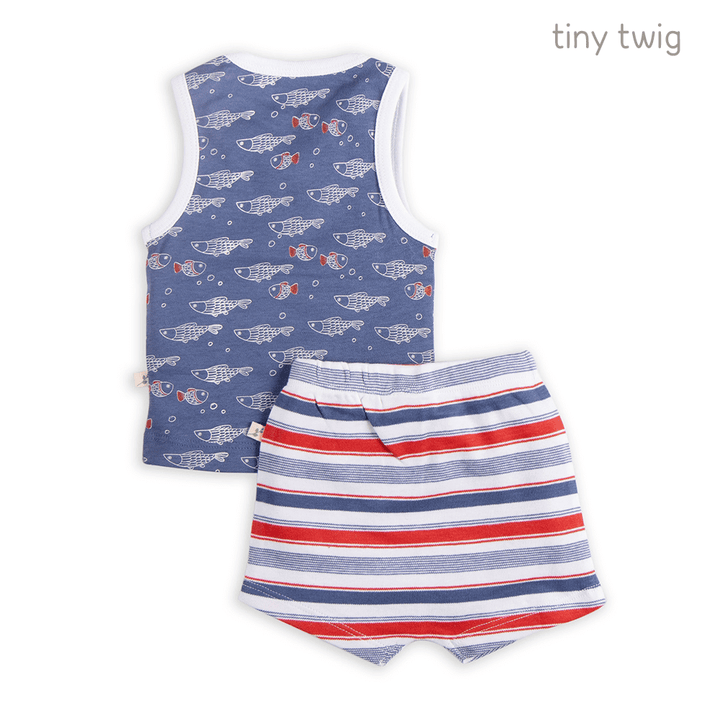 Tiny Twig Singlet Set Little Fish