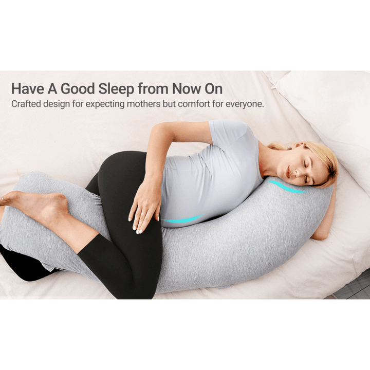 Momcozy Maternity Accessory J Shaped Maternity Body Pillow - Grey