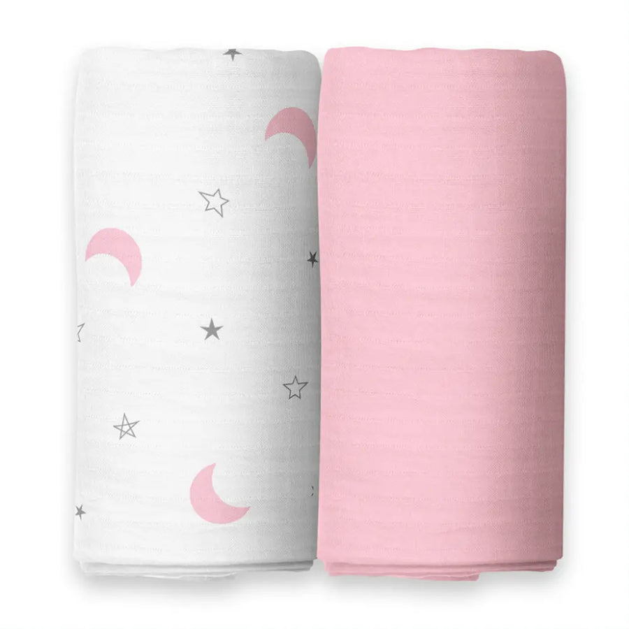 The White Cradle Baby Nursery Swaddle Blanket Wrap 2pcs