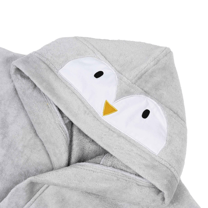 Masilo Hooded Personalised Baby Robe - Penguin