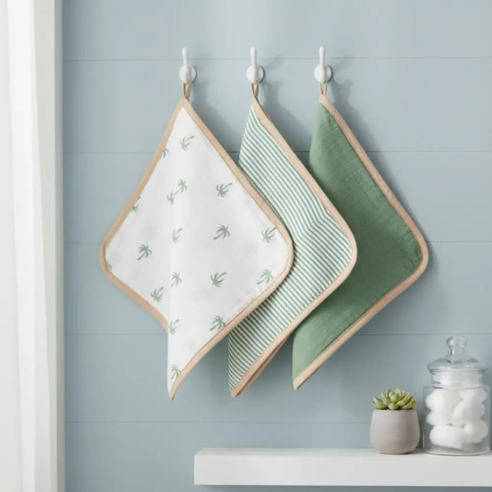 Masilo Organic Muslin Washcloths - Set of 3