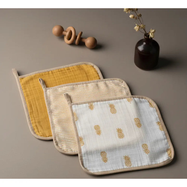 Masilo Organic Muslin Washcloths - Set of 3