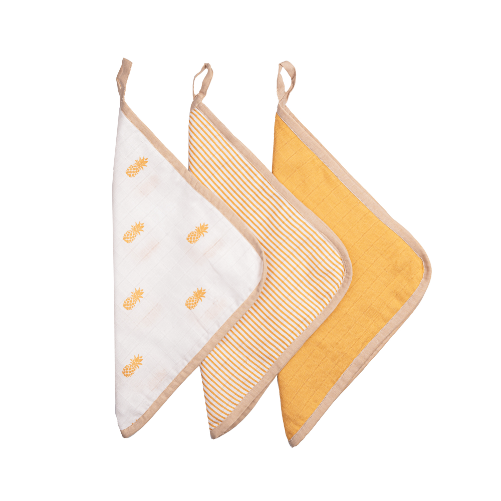 Masilo Organic Muslin Washcloths - Set of 3