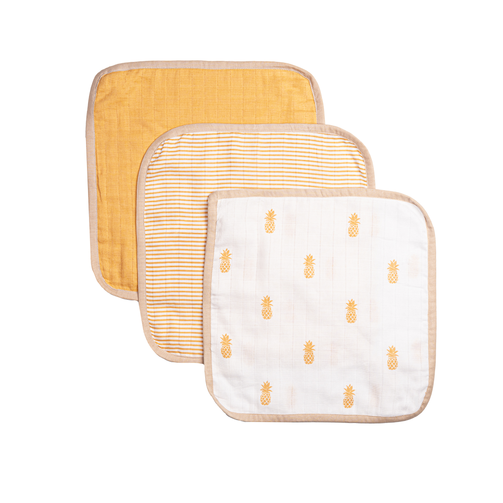 Masilo Organic Muslin Washcloths - Set of 3