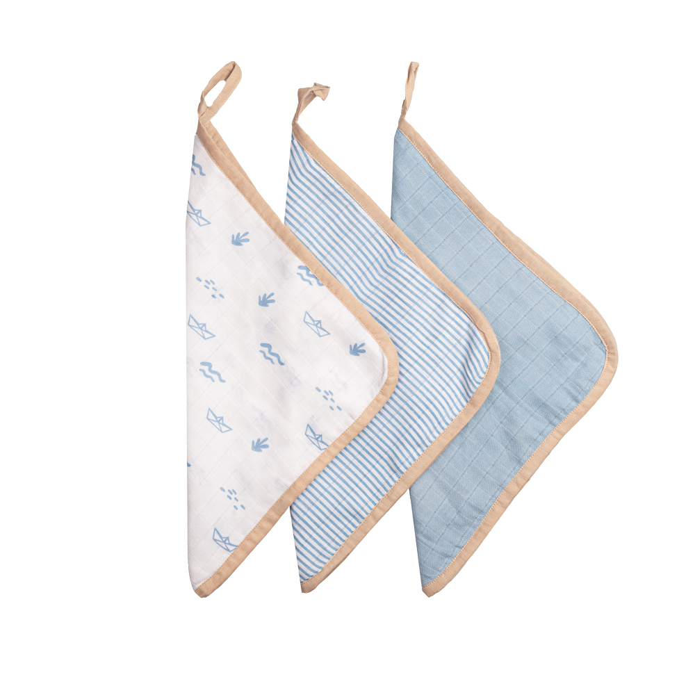 Masilo Organic Muslin Washcloths - Set of 3