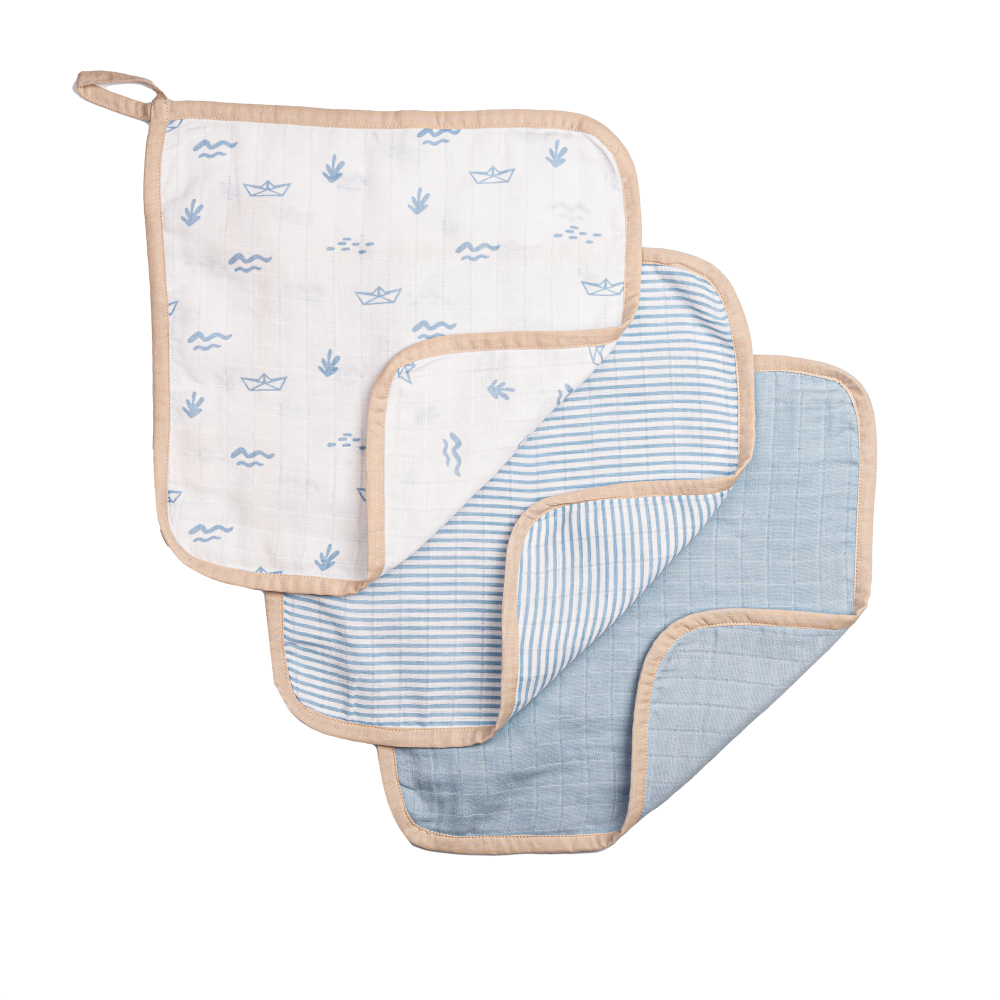 Masilo Organic Muslin Washcloths - Set of 3