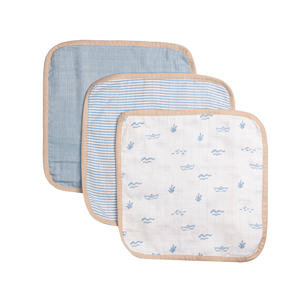 Masilo Organic Muslin Washcloths - Set of 3