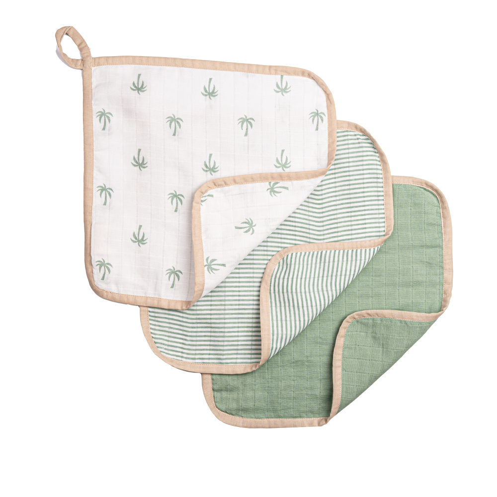 Masilo Organic Muslin Washcloths - Set of 3