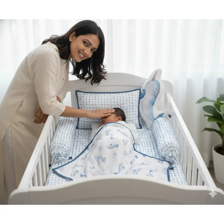 Masilo Bamboo Muslin Cot Bedding Set