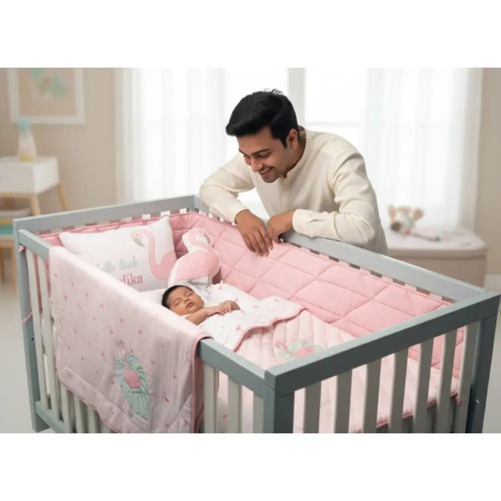 Masilo Organic Cotton Cot Bedding Set – Hello Flamingo