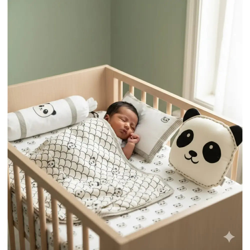Masilo Organic Cotton Cot Bedding Set – Peekaboo Panda