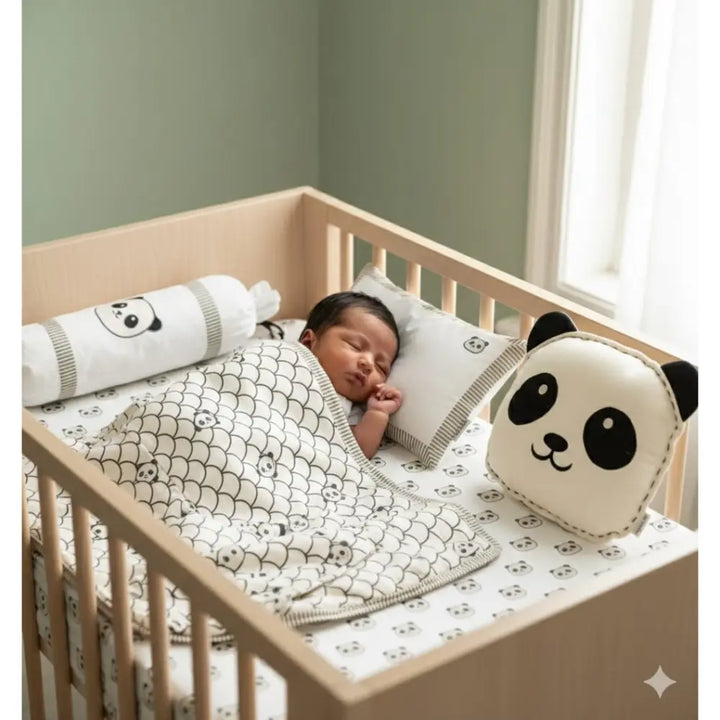 Masilo Organic Cotton Cot Bedding Set – Peekaboo Panda