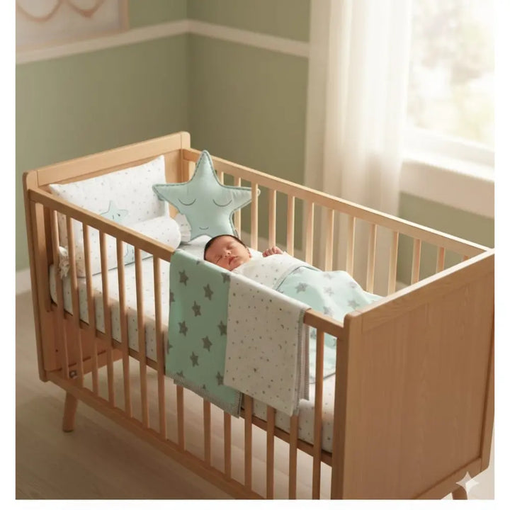 Masilo Organic Cotton Cot Bedding Set – Sleepy Star (Blue)