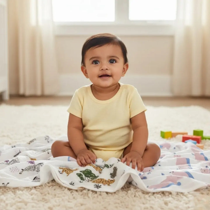 Masilo Organic Muslin Swaddles (Set of 3) – Safari