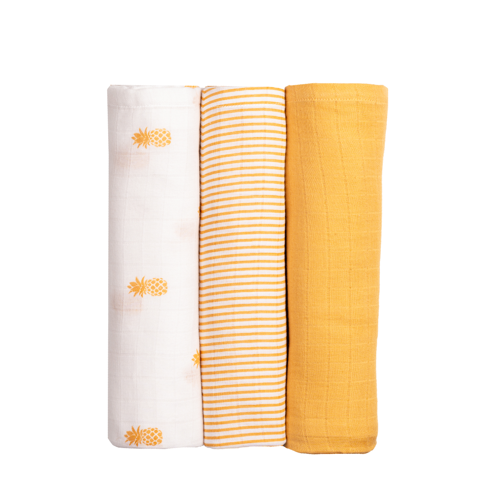 Masilo Organic Muslin Swaddles - Set of 3