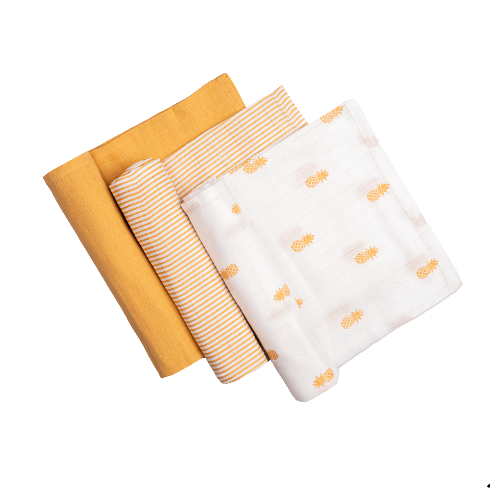 Masilo Organic Muslin Swaddles - Set of 3