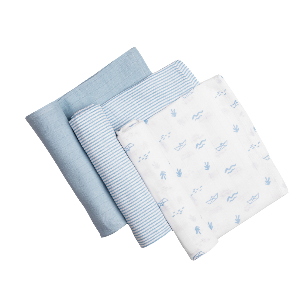 Masilo Organic Muslin Swaddles - Set of 3