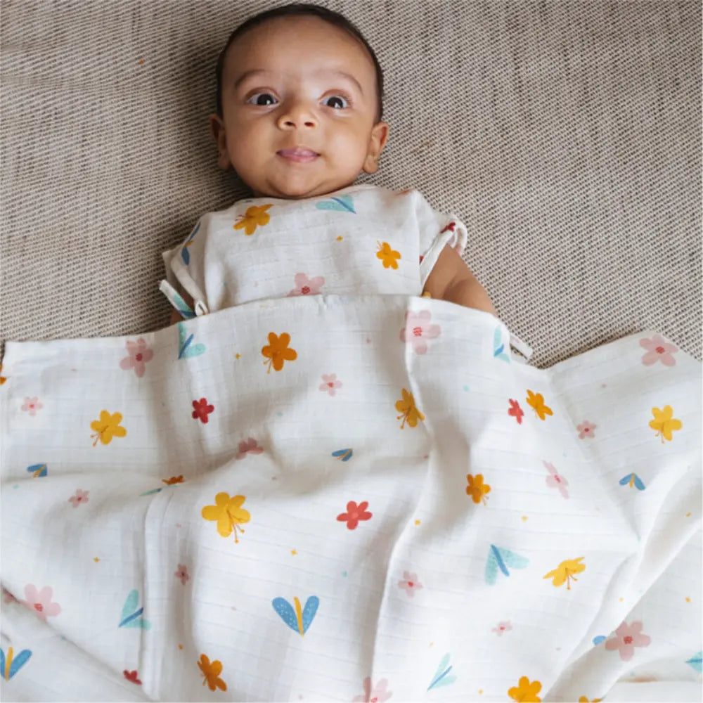 Dulaar Organic Muslin Multipurpose Cloth (Set of 2) (0 - 12months)