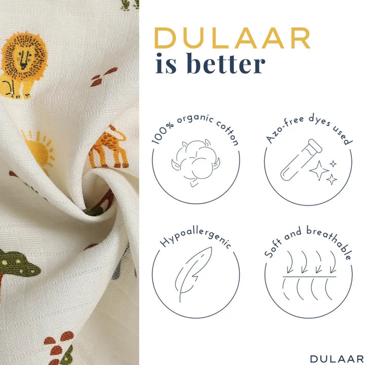 Dulaar Organic Muslin Multipurpose Cloth (Set of 2)