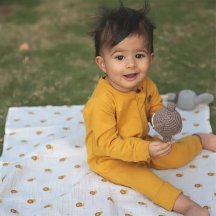 Dulaar Organic Muslin Multipurpose Cloth (Set of 3) (0 - 12months)